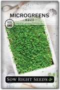 Sow Right Seeds - Sweet Basil Microgreen Seed for Growing - Instructions to Quickly Grow Your Own Delicious  Healthy Microgreens - Plant Indoors with no Special Equipment - Minimum of 8g per Packet