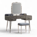 Wooden Vanity Table with Mirror and Stool – Suitable for Bedroom and Dressing Areas – Main Material: Wood and Metal – 120 x 50 x 75cm