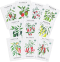 Sereniseed Certified Organic Hot Pepper Seeds (10-Pack) – Non GMO, Open Pollinated – Jalapeño, Cal Wonder, Banana, Serrano, Shishito, Red Habanero, Poblano, Cayenne and More(10-Pack)