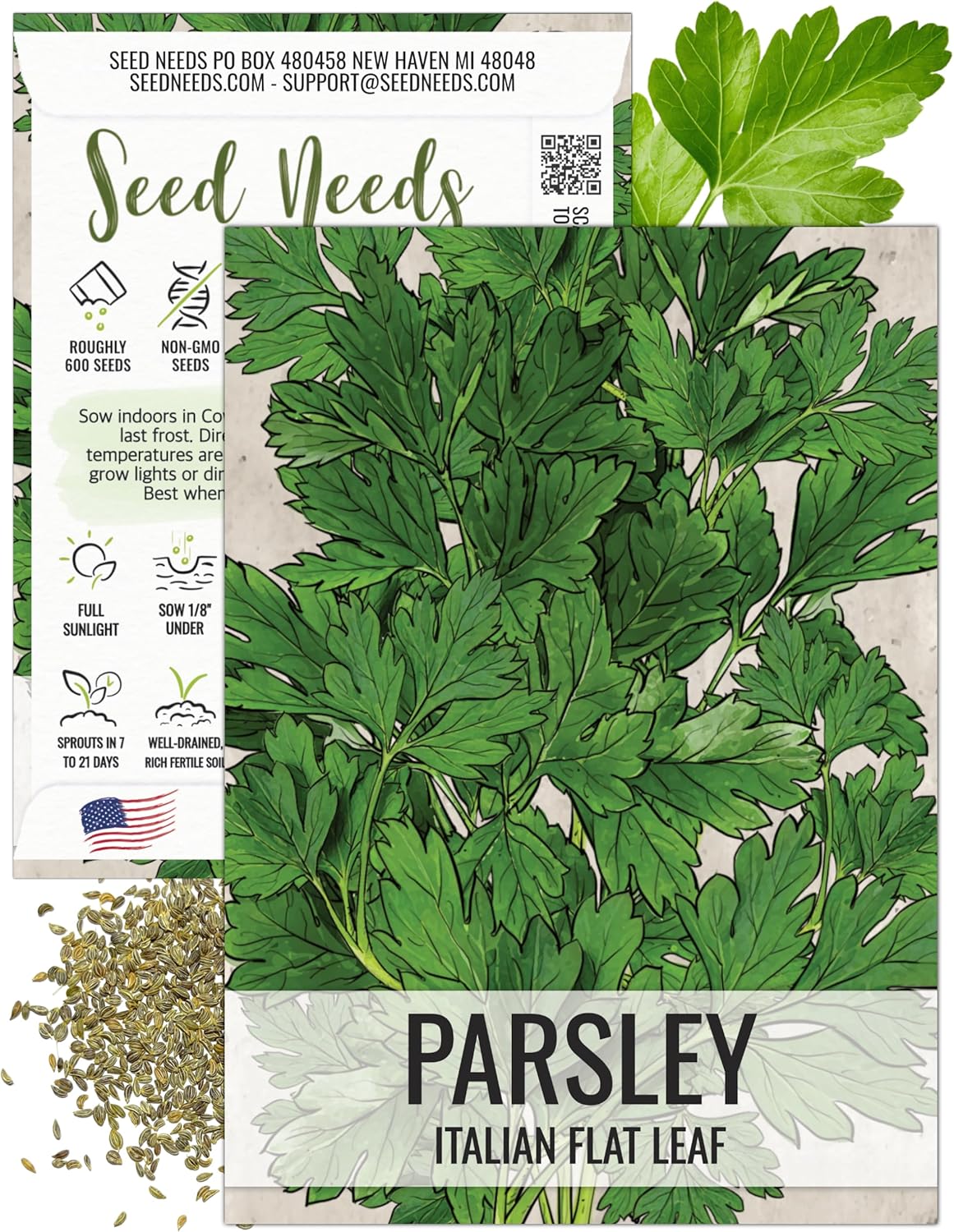 Seed Needs Italian Flat Leaf Parsley Seeds for Planting - Non-GMO, Heirloom  Untreated - Culinary Herbs to Grow a Home Grown Indoor/Outdoor Garden (1 Pack)