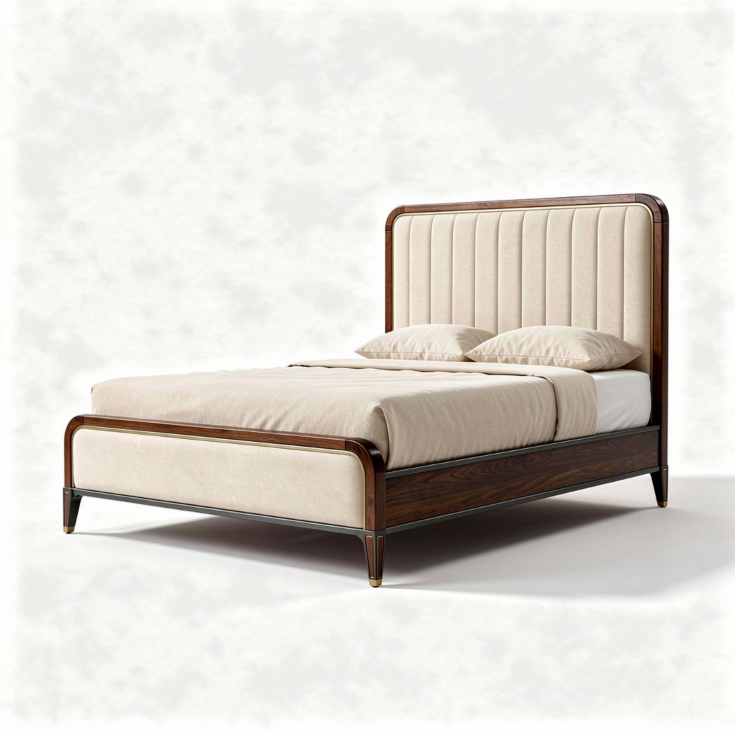 Upholstered Bed Frame for Bedroom Use with Wooden Base – 200 x 160 x 120cm