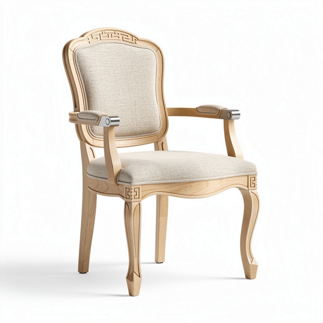 Wooden Armchair with Fabric Upholstery for Dining or Living Spaces – 60 x 60 x 90cm