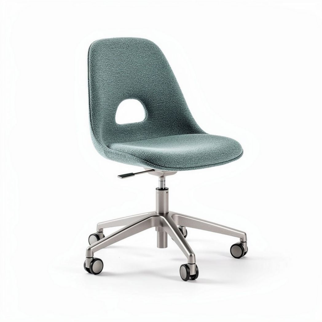 Swivel Office Chair with Adjustable Height for Workspaces, Upholstered Fabric, 52 x 52 x 85cm