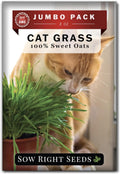 Sow Right Seeds - Bulk Cat Grass Seed for Planting - 100% Sweet Oats - 2 Ounce, 1900 Seeds - Non GMO Heirloom Jumbo Pack with Instructions to Grow Fresh and Healthy Greens for your Cat - Healthy Snack
