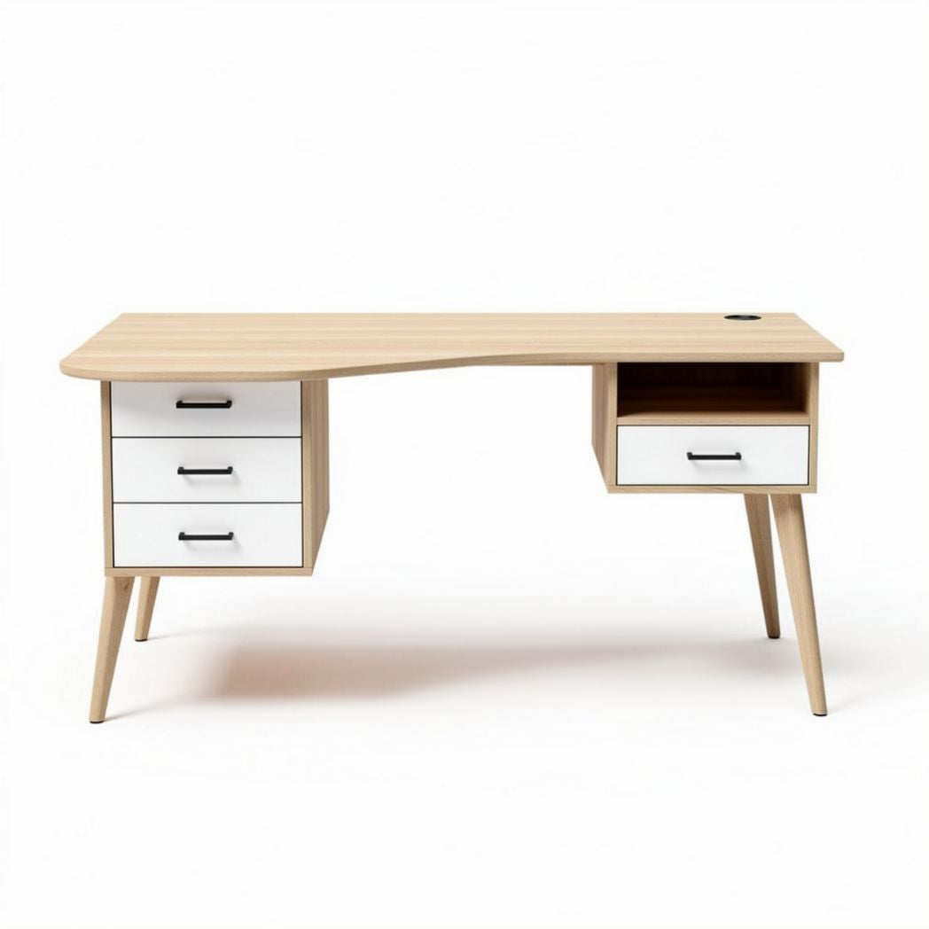 Wooden Writing Desk with Drawers for Home Office Use – 150 x 60 x 75cm