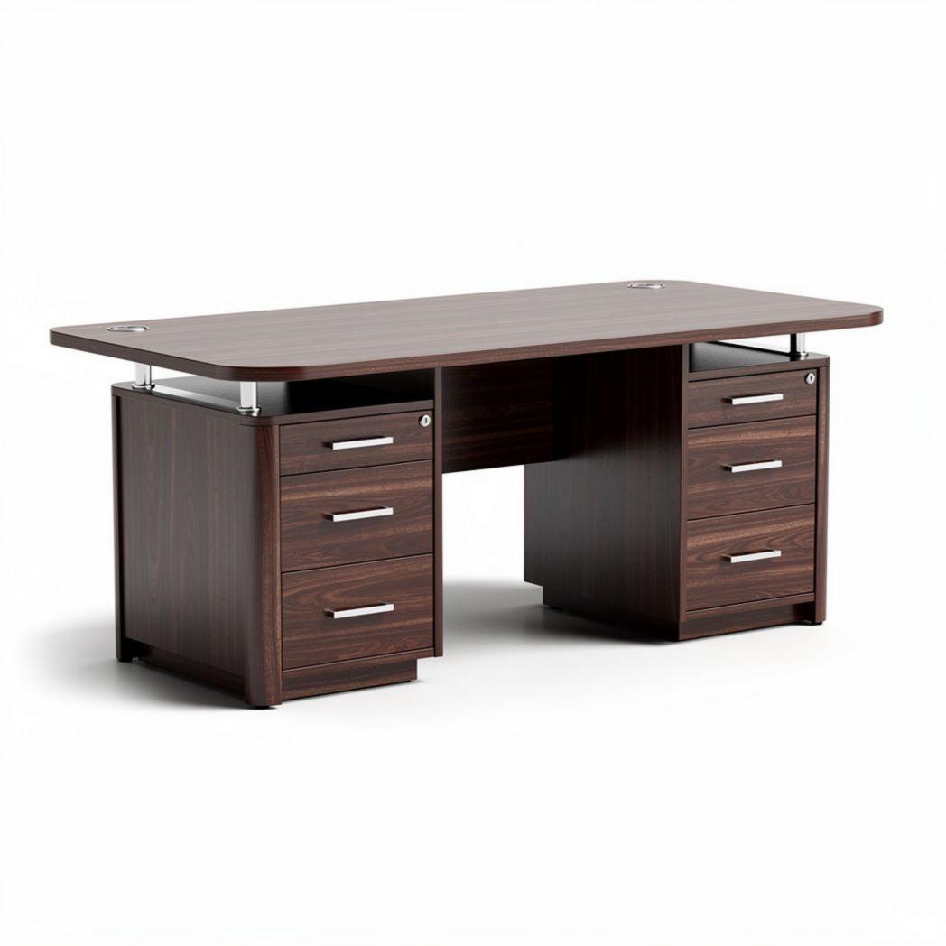 Wooden Office Desk with Drawers for Workspace Organization – 160 x 80 x 75cm