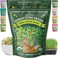 Seedboy Organic Non-GMO Sprouting Seeds, Fresh Salad Blend - USA Grown Microgreens Mix with Alfalfa, Broccoli, Radish, Mung Bean  Lentil - 8 oz Bag Makes 8 Quarts / 32 Servings (Salad Blend)