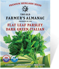 The Old Farmer's Almanac Heirloom Parsley Seeds (Dark Green Italian Flat Leaf) - Approx 1500 Seeds - Non-GMO, Open Pollinated, USA Origin