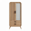 Wooden Display Cabinet for Home or Office Use with Glass Doors and Drawers – 80 x 40 x 180cm