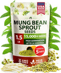 HOME GROWN Mung Beans Seeds Pack 1.5 lb Over 15,000 Sprouting Seeds Grow Fresh Bean Sprouts or Microgreens for Quick, Easy, Nutrient-Packed Food for Your Daily Meals (Vigna Radiata)