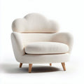 Upholstered Cloud-Shaped Accent Chair – Comfortable Seating for Living Rooms, Made with Soft Fabric and Wood Legs – 80 x 80 x 70cm