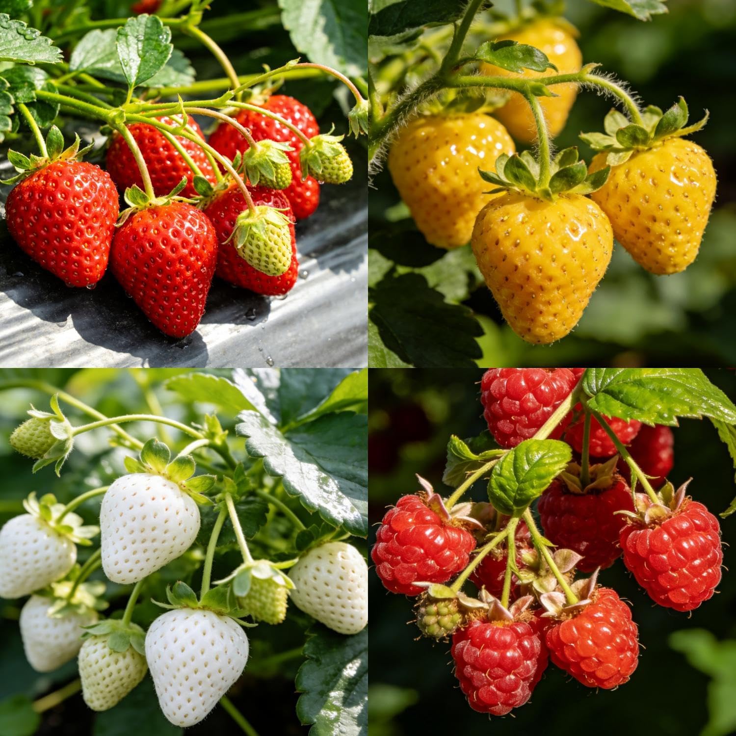CarpetC 400+ Strawberry  Raspberry Seeds Mix for Planting, Red White Yellow Strawberry Sweet Fruit, Heirloom Non-GMO Seeds for Backyard, Patio Pots  Home Garden