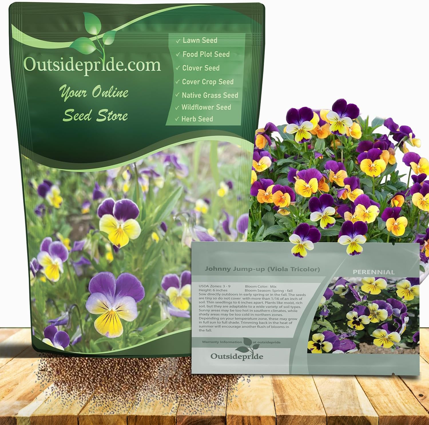 Outsidepride Johnny Jump Up Viola Wild Flower Seeds - 5000 Pcs Easy-to-Grow, Compact  Hardy Perennial Seeds for Planting Outdoors, Ideal for Pollinators, Garden Beds, Containers,  Hanging Baskets
