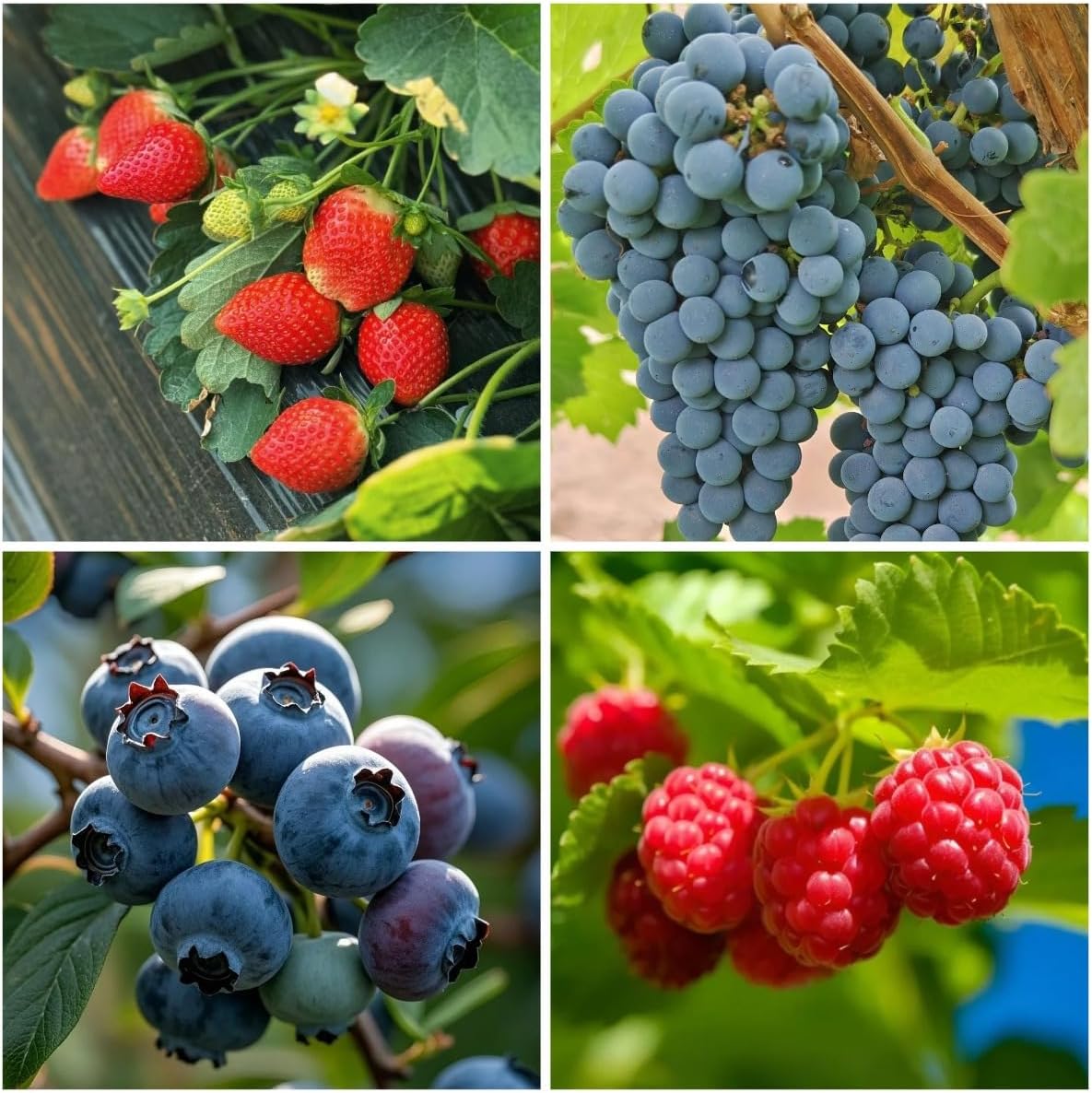 1000+ Mixed Berry Seeds for Planting - Grape, Blueberry, Raspberry  Strawberry - Non-GMO  Organic Seeds, Ideal for Home Garden