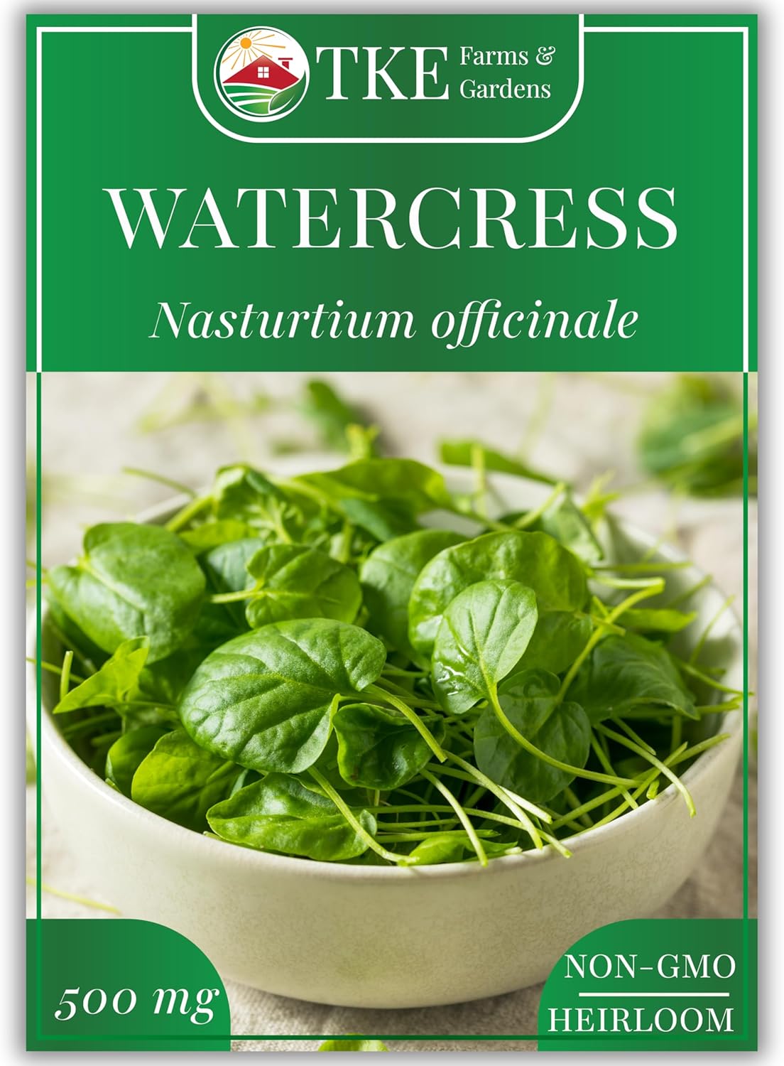 TKE Farms  Gardens - Watercress Seeds for Planting, 1500+ Non-GMO Heirloom Seeds, Grow a Nutrient-Rich Superfood, Easy for Indoor  Outdoor Gardens, Includes Planting Instructions, Qty 1