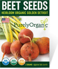 Purely Organic Golden Detroit Beet Seeds - Approx 500 Seeds - USDA Organic, Non-GMO, Open Pollinated, Heirloom, USA Origin