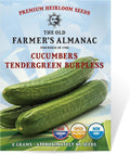 The Old Farmer's Almanac Heirloom Tendergreen Burpless Cucumber Seeds - Premium Non-GMO, Open Pollinated, Heirloom, USA Origin (1 Packet (2 Grams - Approx 60 Seeds))
