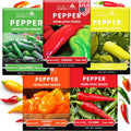 Hot Pepper Seeds for Planting, Cayenne, Hungarian Yellow, Jalapeno, Serrano, Habanero Orange, Heirloom Pepper Seeds Variety Pack, NonGMO, Made in USA(Hot)